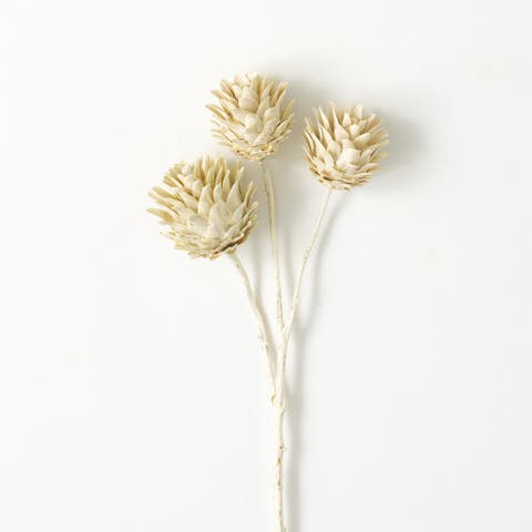 Sullivan's Dragon Spray, White Faux Floral Stem for Crafting, Weddings, Home and Holiday Decoration, 23 Inch