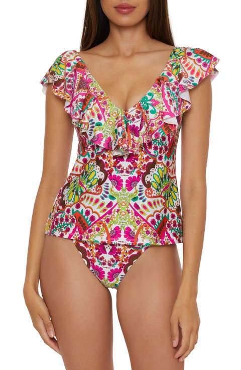 Hawaiian Ruffle Tankini Top