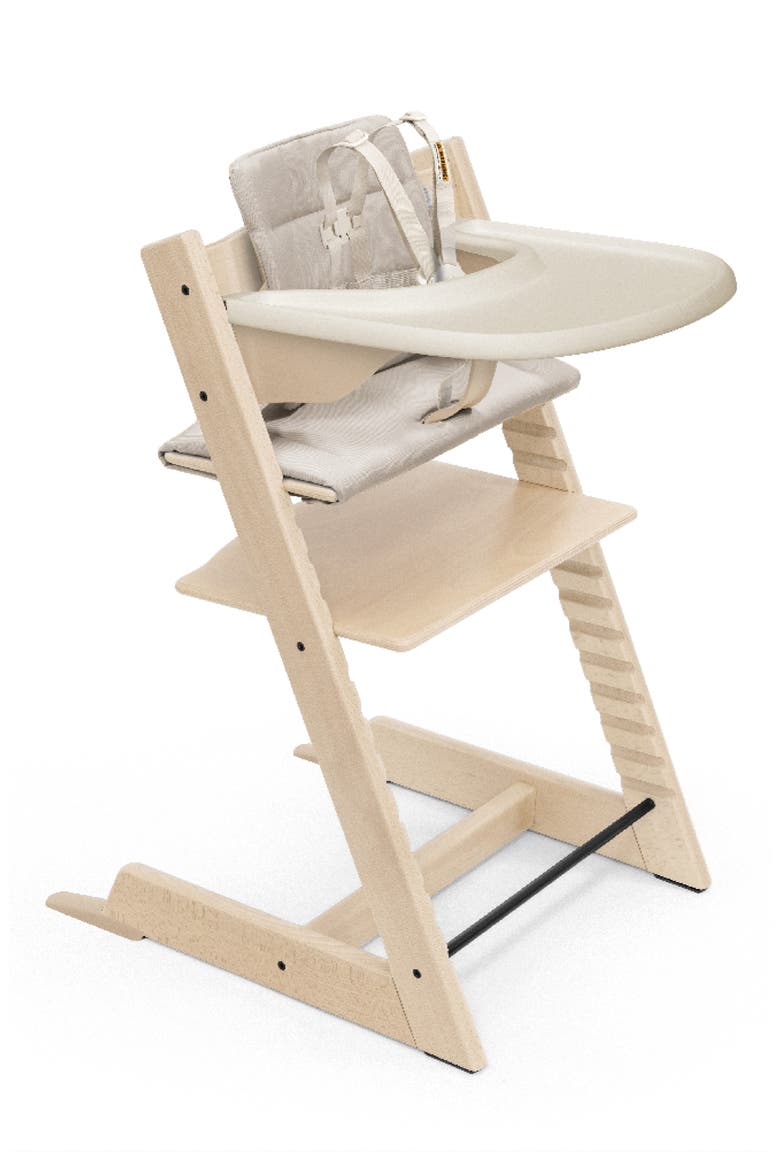 Tripp Trapp® Highchair², Cushion & Stokke® Tray, Main, color, NATURAL W/BEIGE
