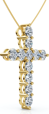 Bliss Diamond 4Ct TW Diamond Cross Pendant 14k Gold Women's 18" Necklace Lab Grown