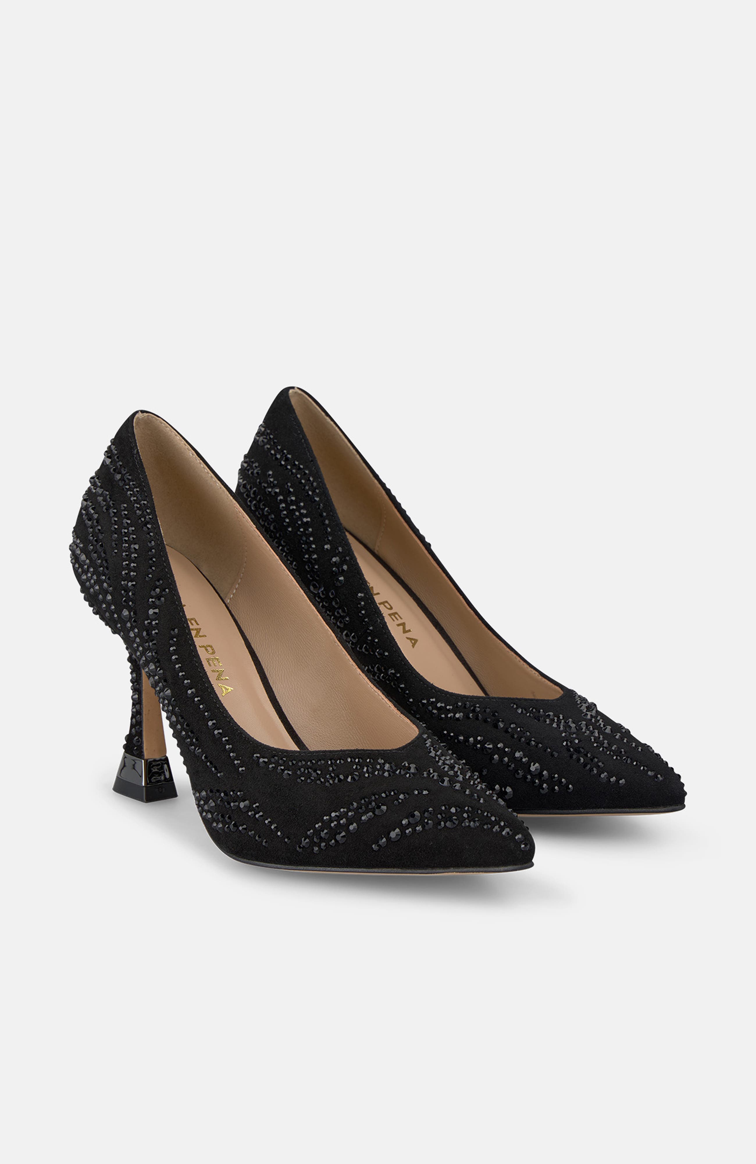 High Shoe Rhinestone Detail, Main, color, Black