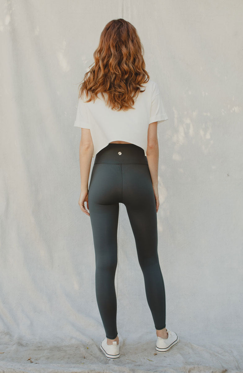 Kancan Karina Mid Rise Active Leggings In Green