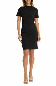 Maggy London Pintuck Short Sleeve Sheath Dress