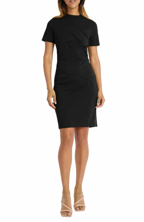 Maggy London Pintuck Short Sleeve Sheath Dress