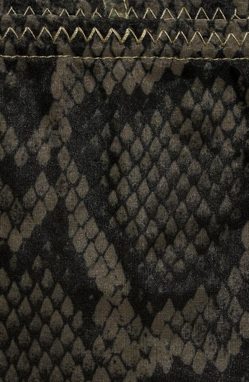 Mango Snakeskin Print Organza Pencil Skirt In Ecru