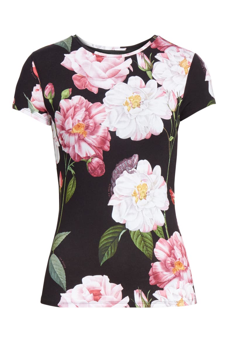 Daleyza Iguazu Fitted Tee, Alternate, color, BLACK