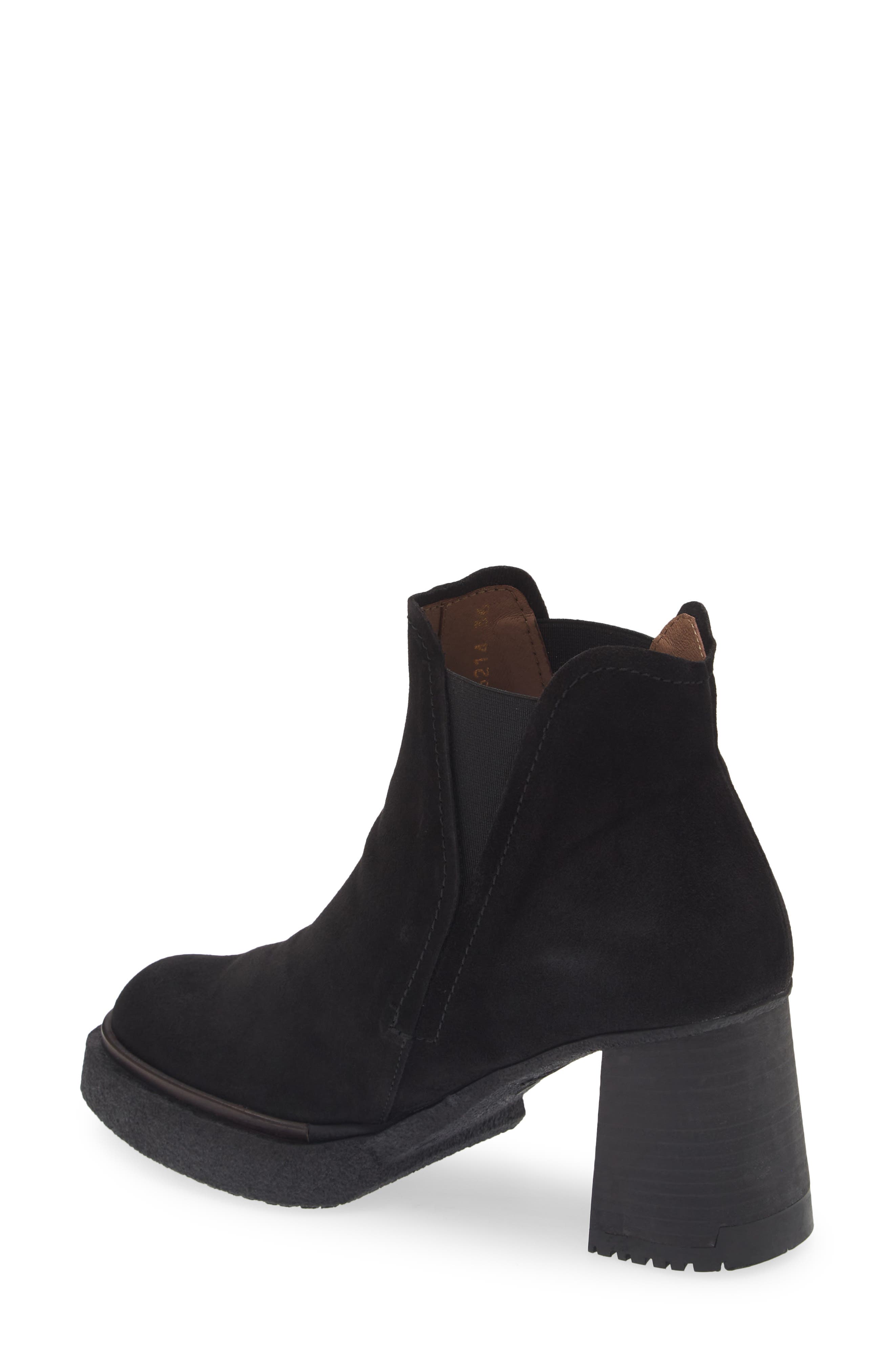 Wonders Platform Chelsea Boot, Alternate, color, Black Suede