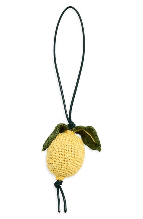 Crocheted Lemon Mercerized Cotton Bag Charm