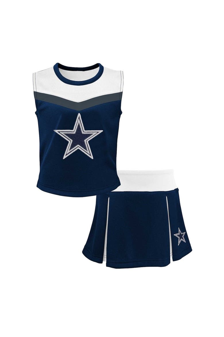 Girls Youth Navy Dallas Cowboys Spirit Two-Piece Cheerleader Set, Alternate, color, Navy