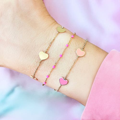 The Lovery Fine Jewelry Gold Heart Station Bracelet In Gold