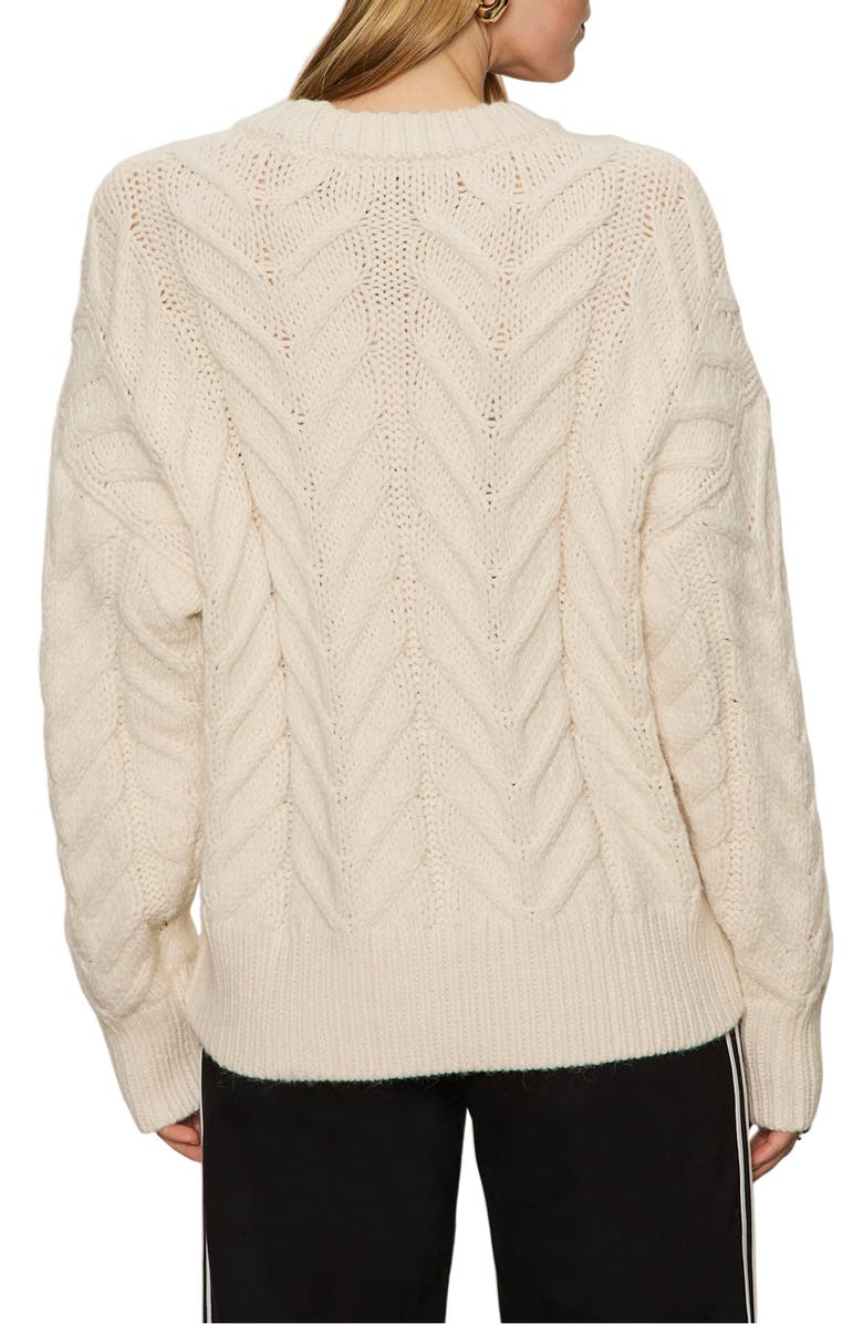 Sanctuary Snow Bunny Statement Cable Stitch Sweater, Alternate, color, Chalk White