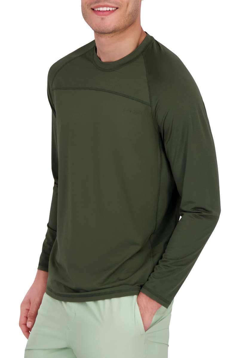 Spyder Textured Long Sleeve Rashguard, Alternate, color, Kombu Green