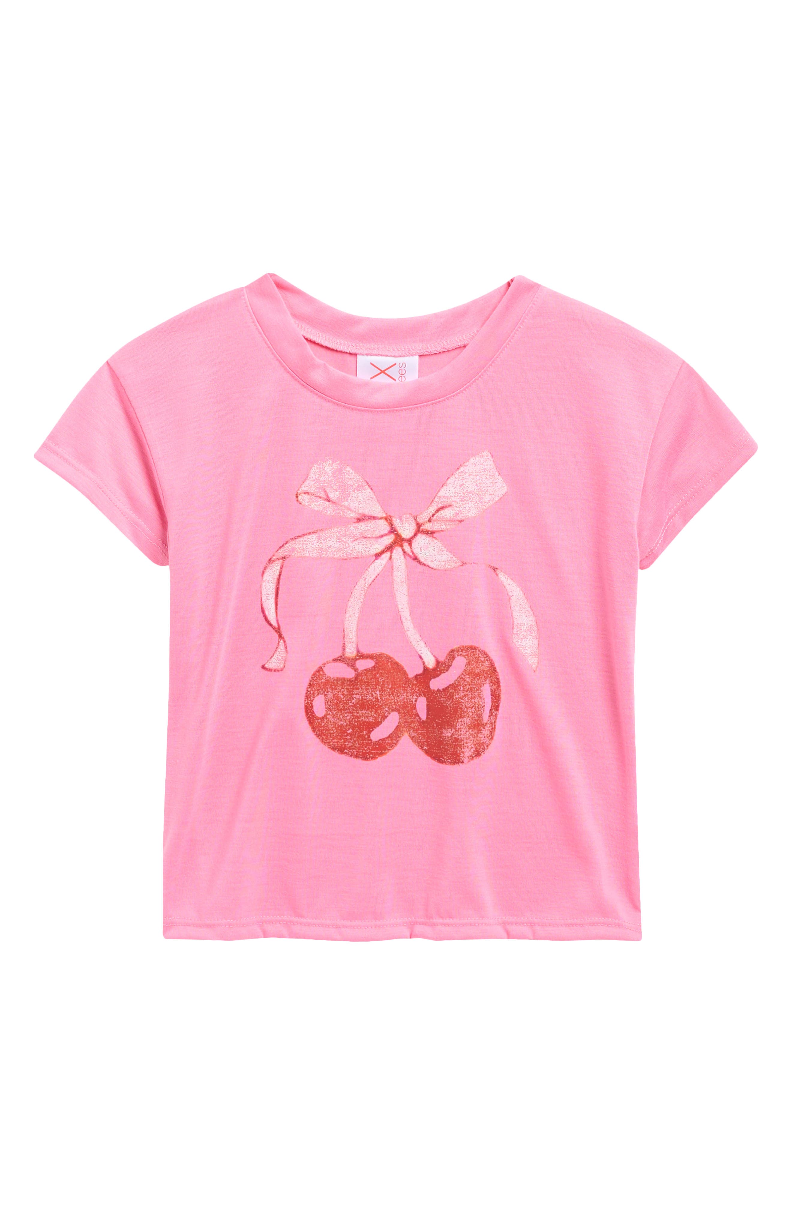 LUX Tees Kids' Cherry Bow Graphic T-Shirt