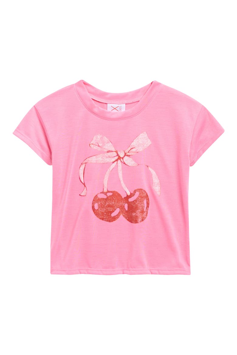 Kids' Cherry Bow Graphic T-Shirt, Main, color, PINK