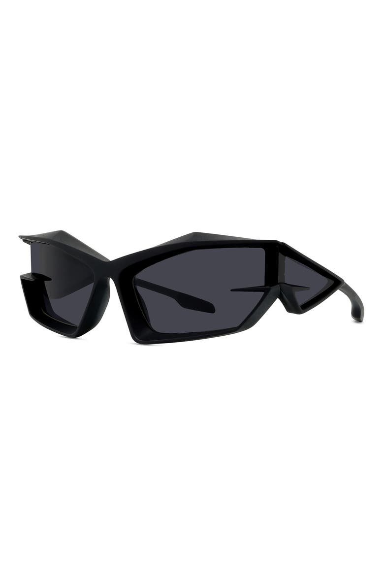 Geometric Sunglasses, Alternate, color, MATTE BLACK / SMOKE