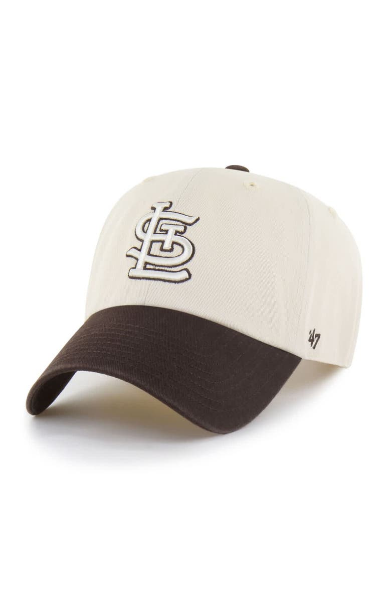 '47 Men's '47  Natural/Brown St. Louis Cardinals Two-Tone Fashion Clean Up Adjustable Hat, Main, color, Natural