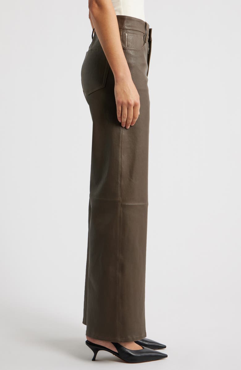 FRAME Le Slim Palazzo Leather Pants, Alternate, color, Cork