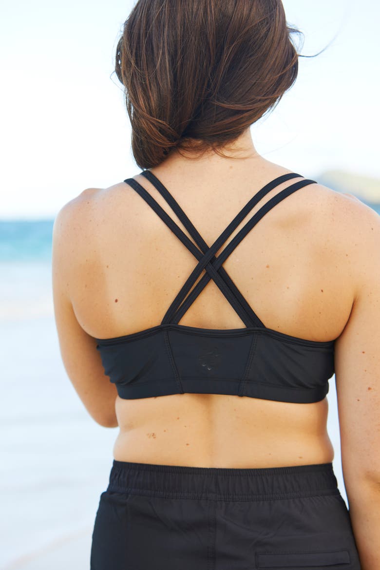 Crisscross Swim Bra, Alternate, color, Black