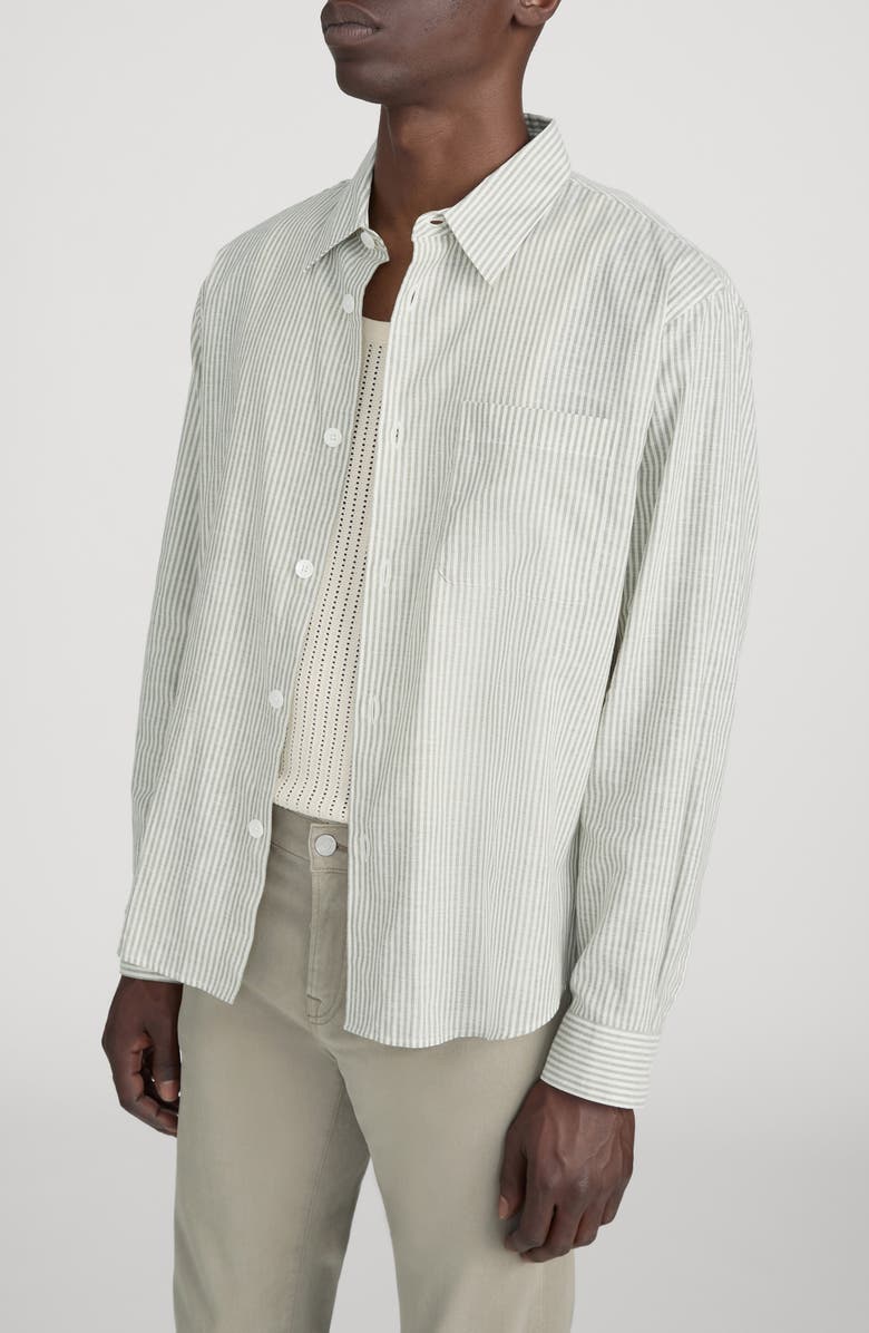 FRAME Stripe Button-Up Shirt, Alternate, color, Khaki Ecru Stripe