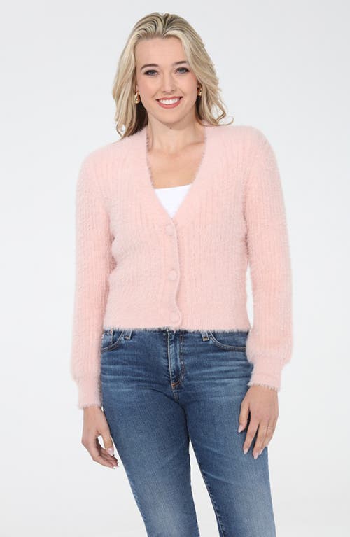 Rain And Rose Soft V-neck Cardigan In Pink