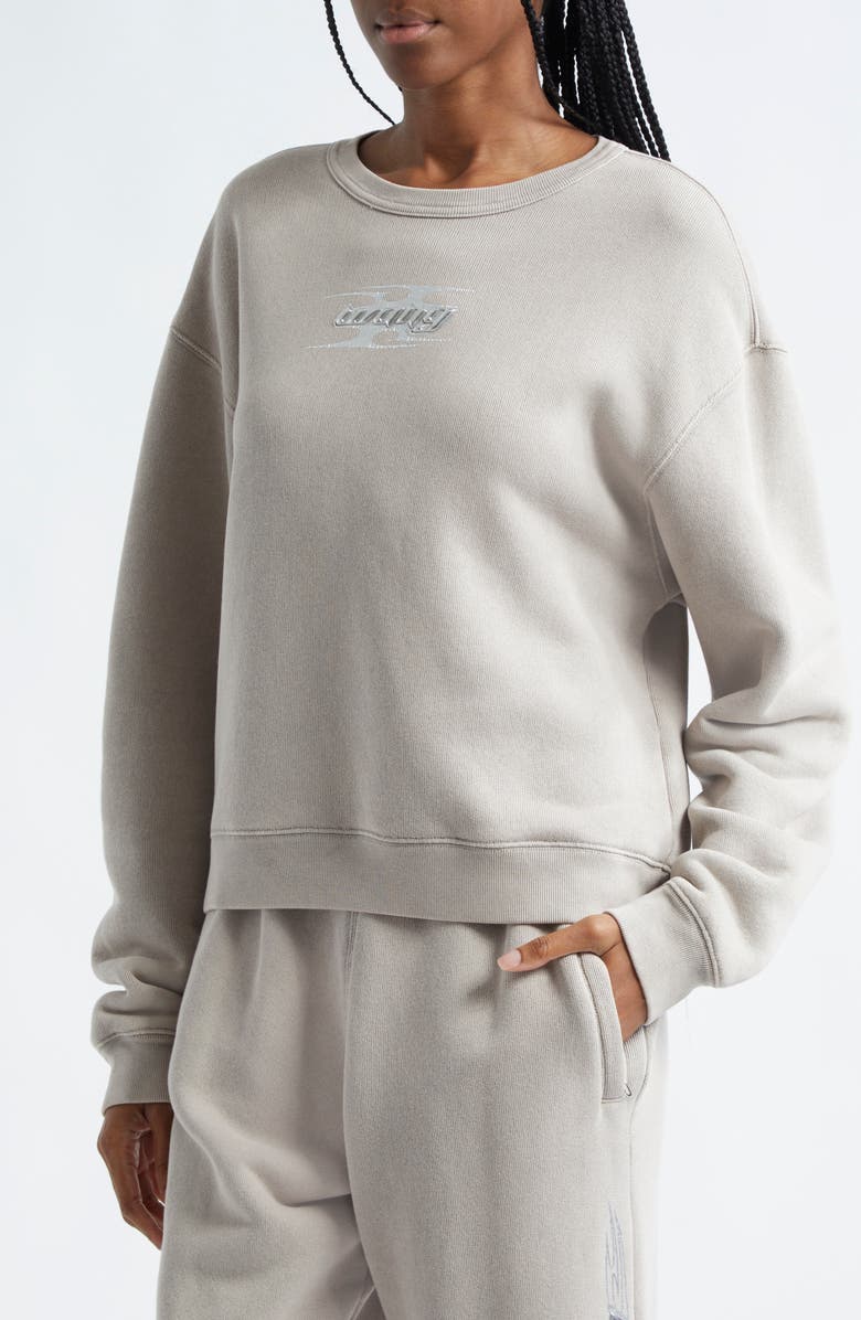 Alexander Wang Blade Logo Cotton French Terry Sweatshirt, Alternate, color, 