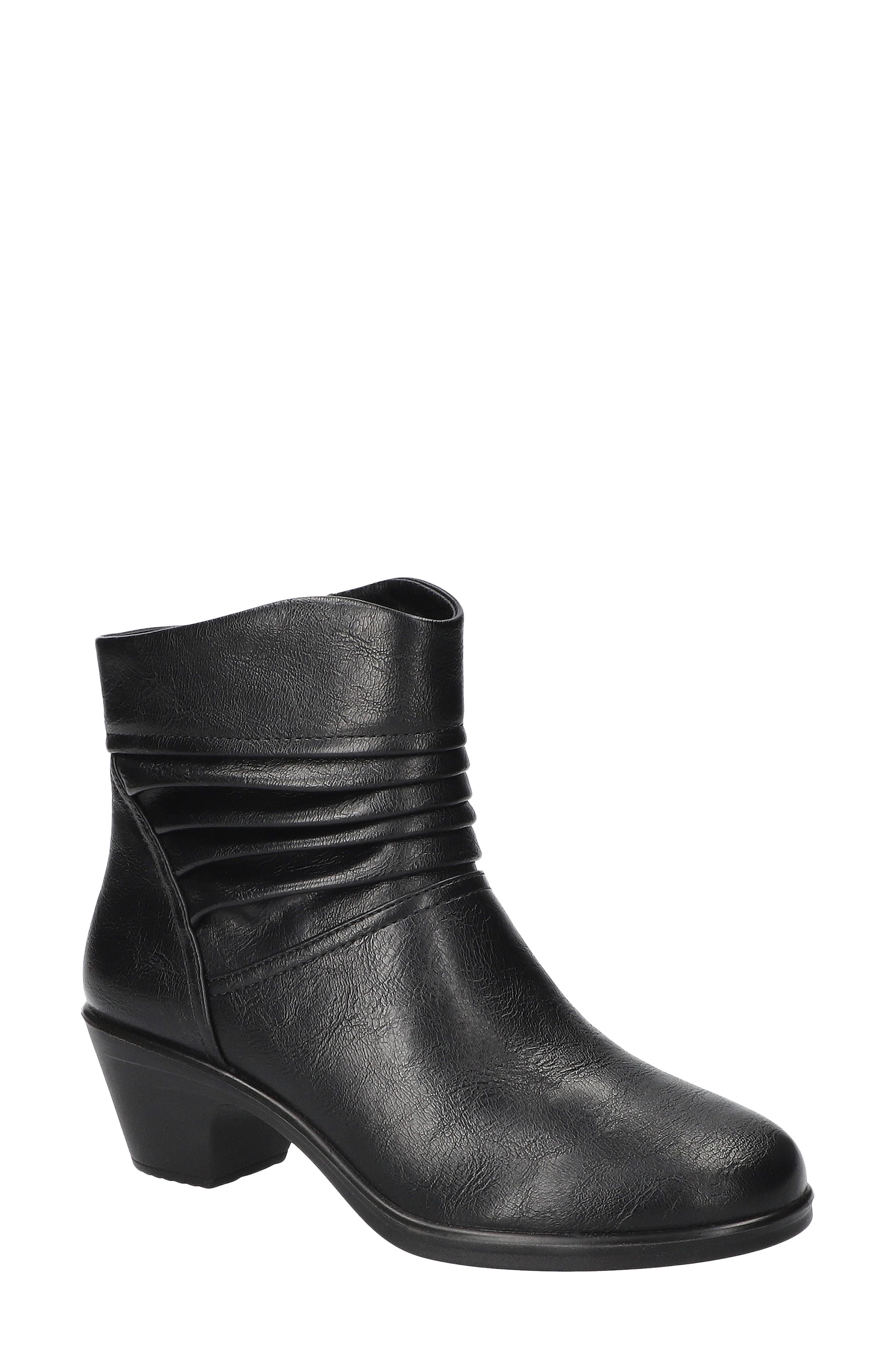 Bess Faux Leather Bootie, Main, color, BLACK