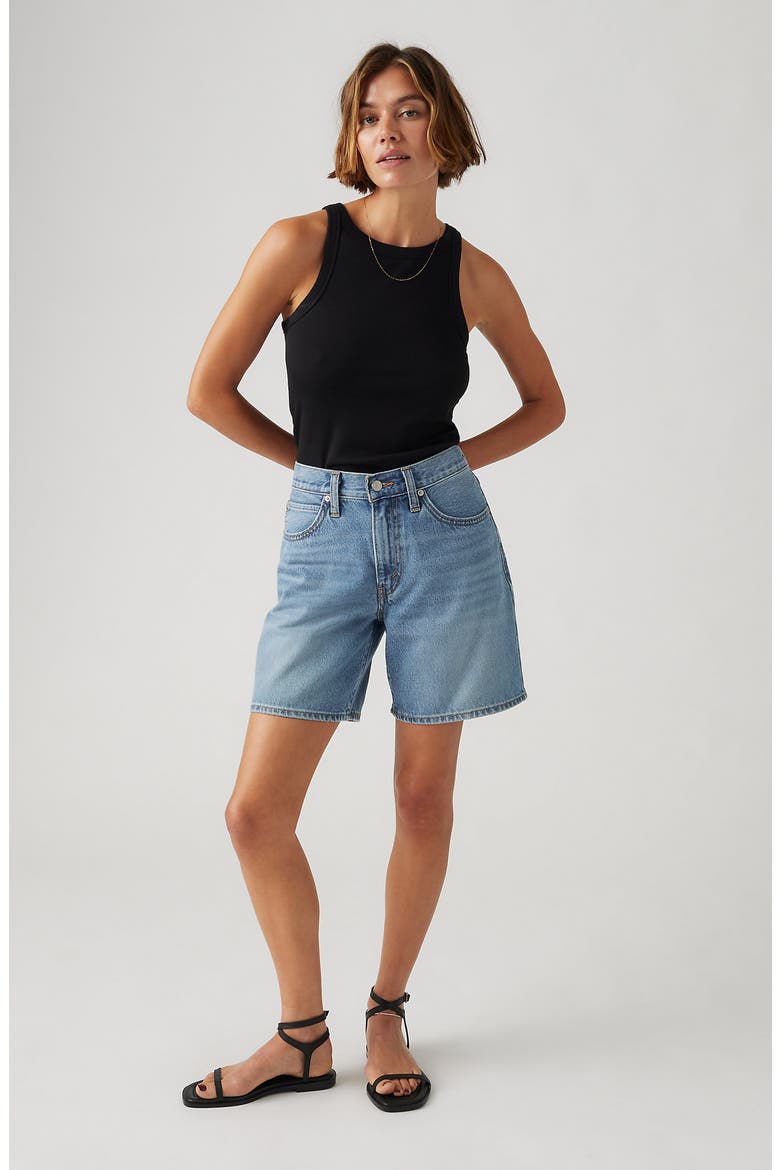 94 Baggy Mid Thigh Denim Shorts, Alternate, color, STUDY GROUP SHORT