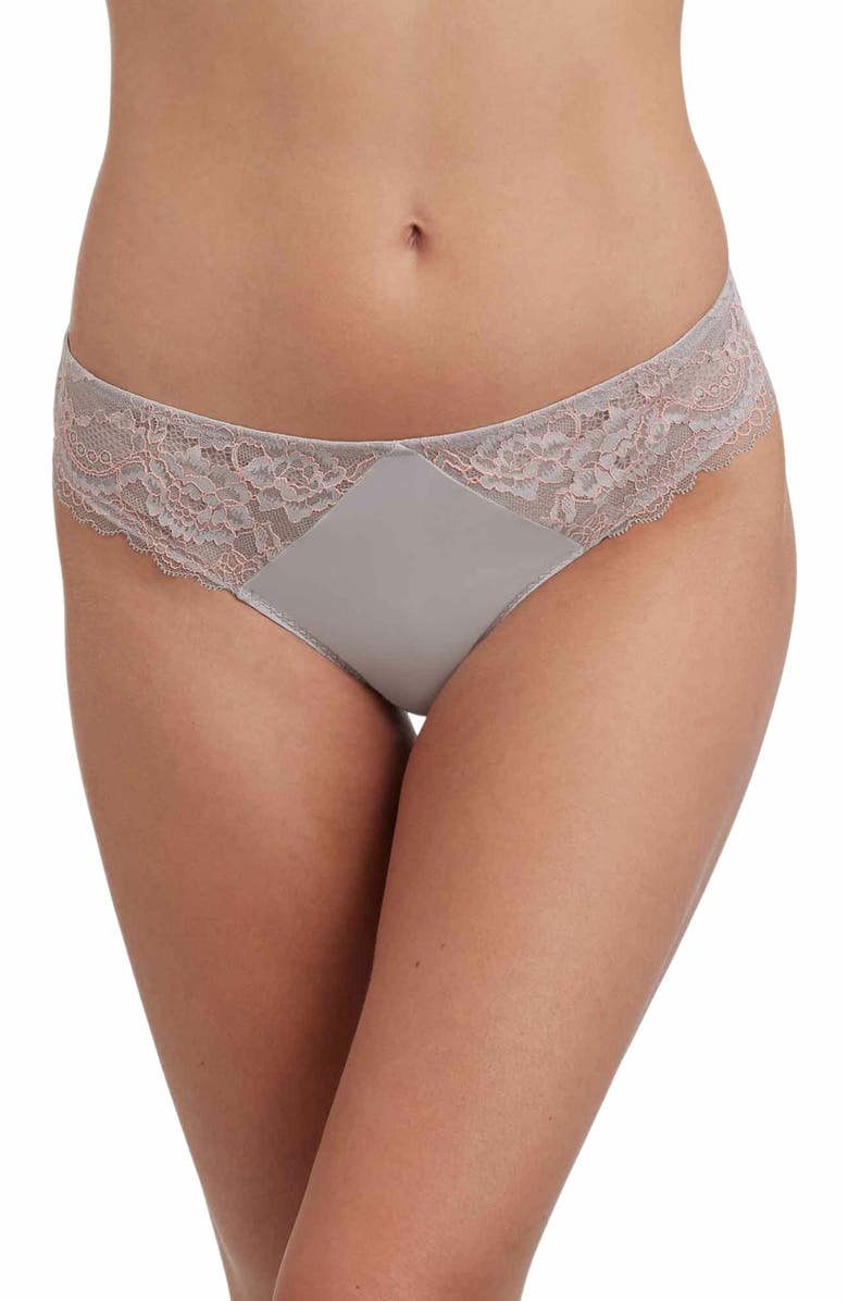 Skarlett Blue Minx Lace Thong, Main, color, Pebble/Peach