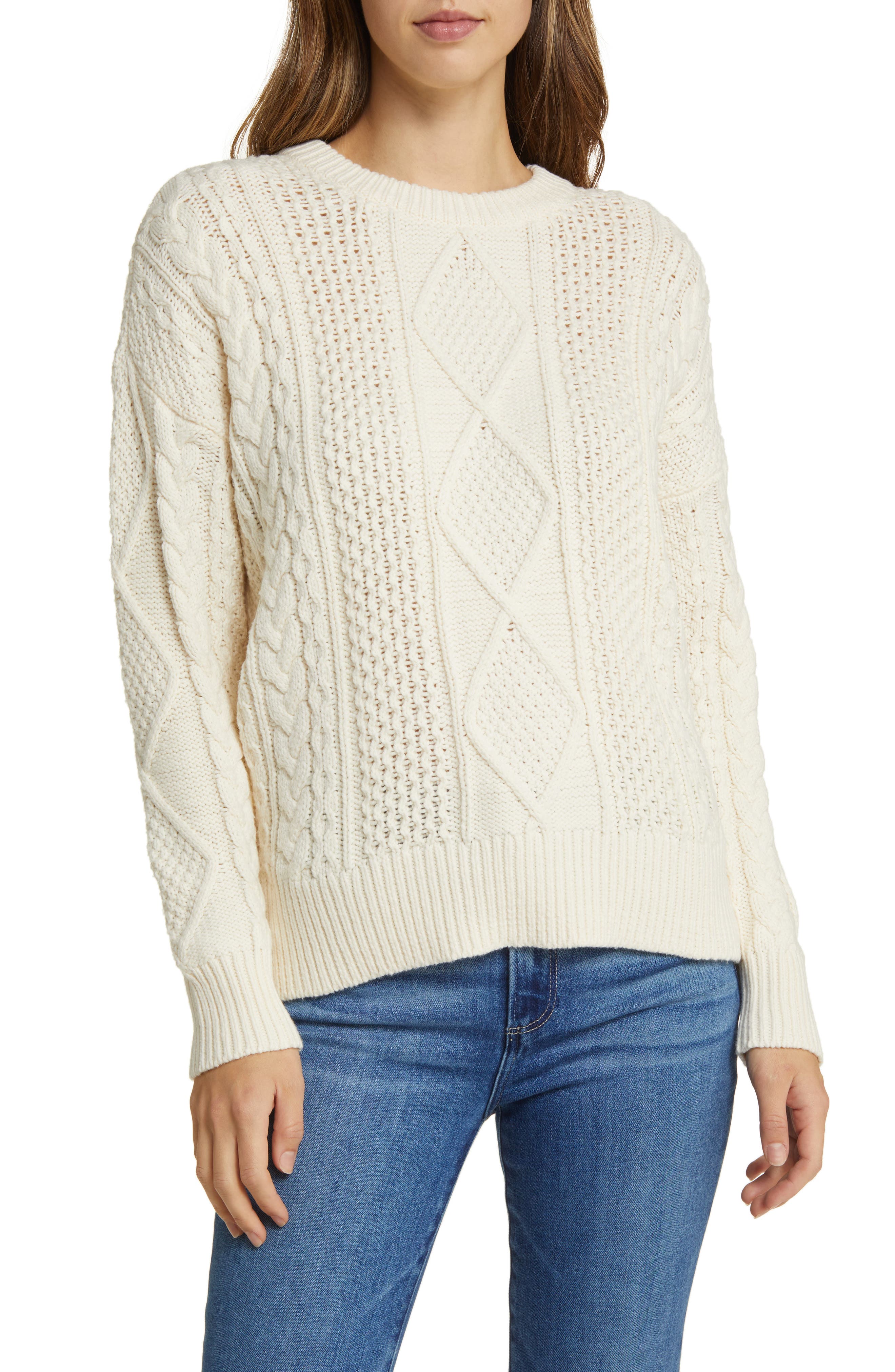 Cable Stitch Crewneck Sweater