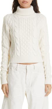 Nili Lotan Andrina Wool & Cashmere Cable Turtleneck Sweater