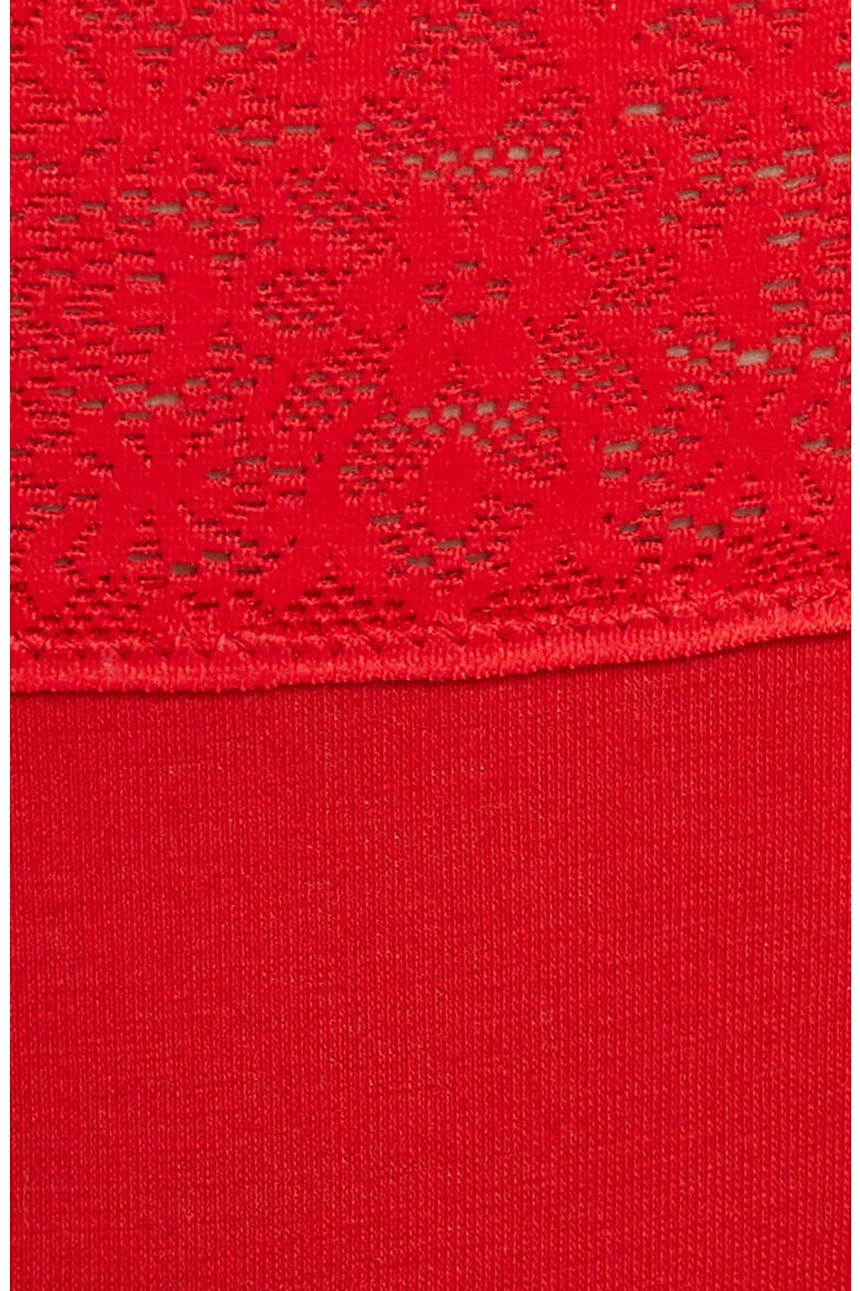 Cool Cotton Lace Trim Thong, Alternate, color, HAUTE RED