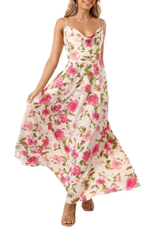 Violetta Floral Cowl Neck Maxi Dress