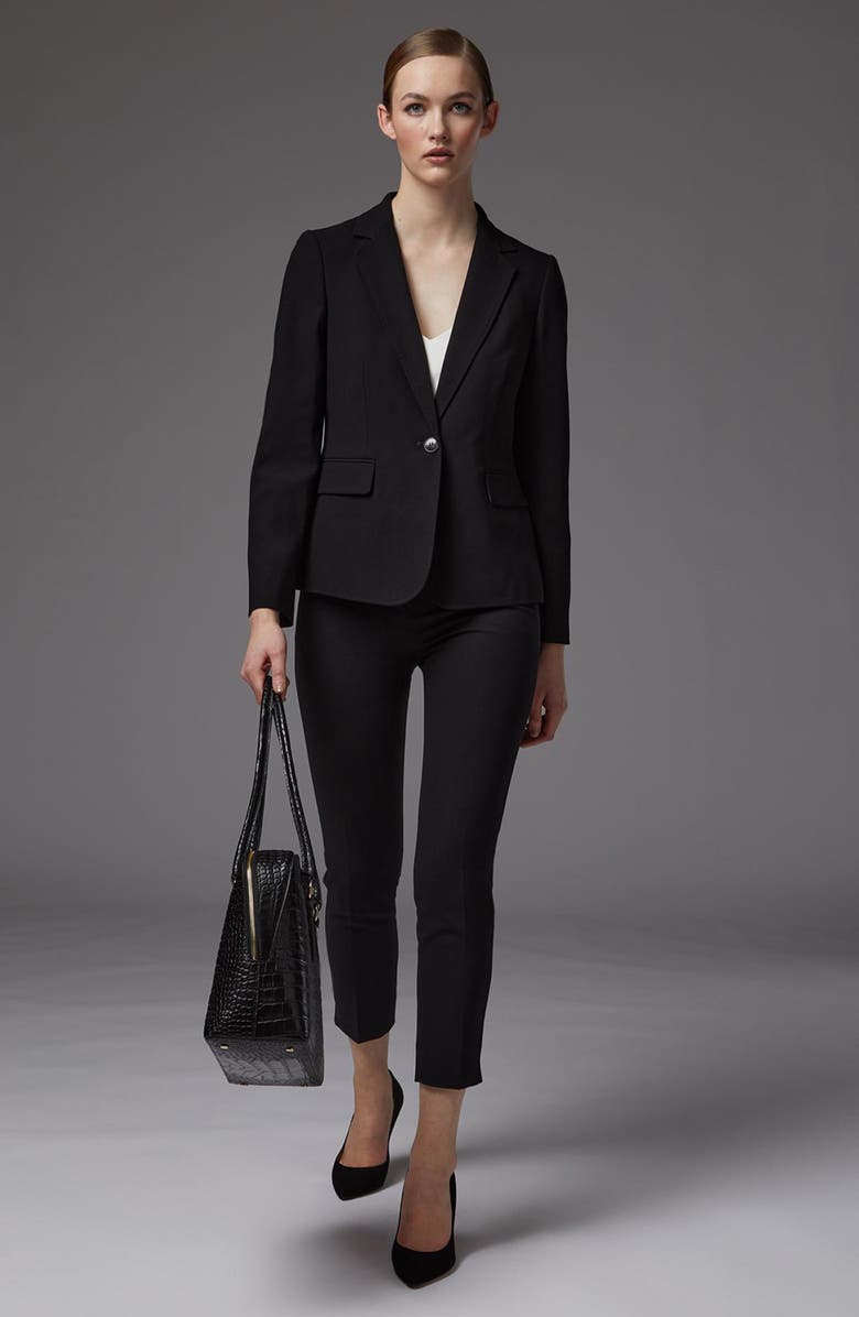 LK Bennett Wiley One-Button Crepe Blazer, Alternate, color, 