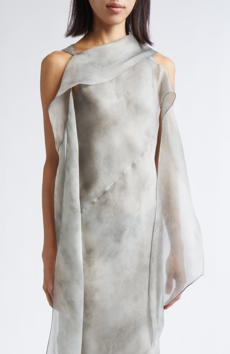 GRACE LING Bias Cut Silk Chiffon Scarf Gown, Alternate, color, 