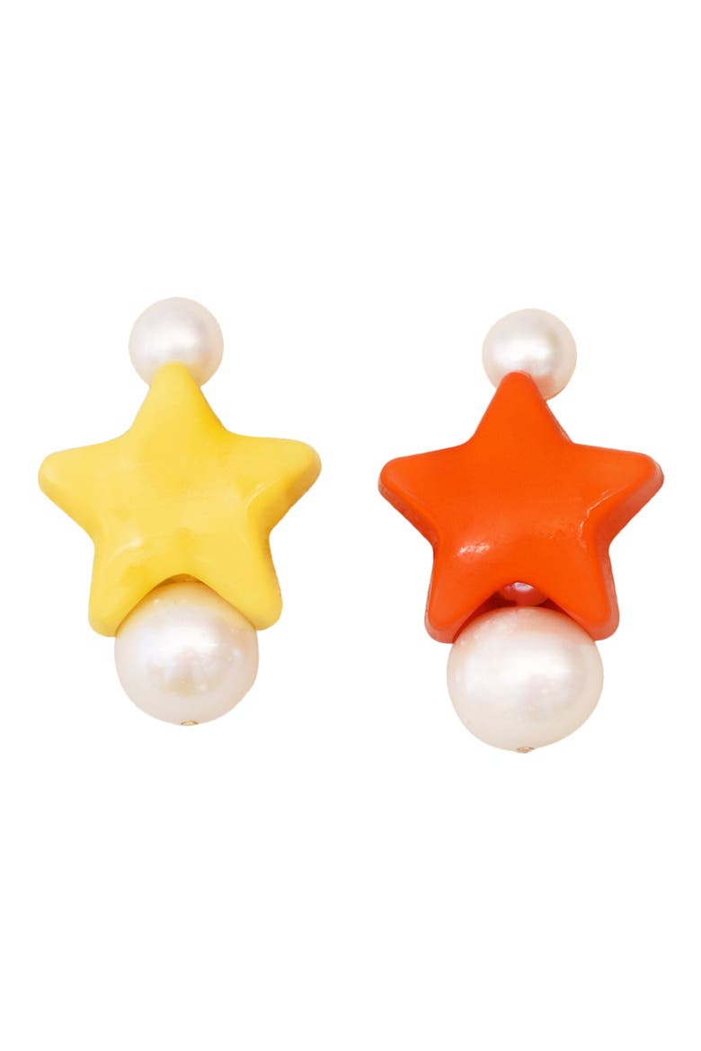 Fiore Mismatched Clip-On Earrings, Main, color, MULTI