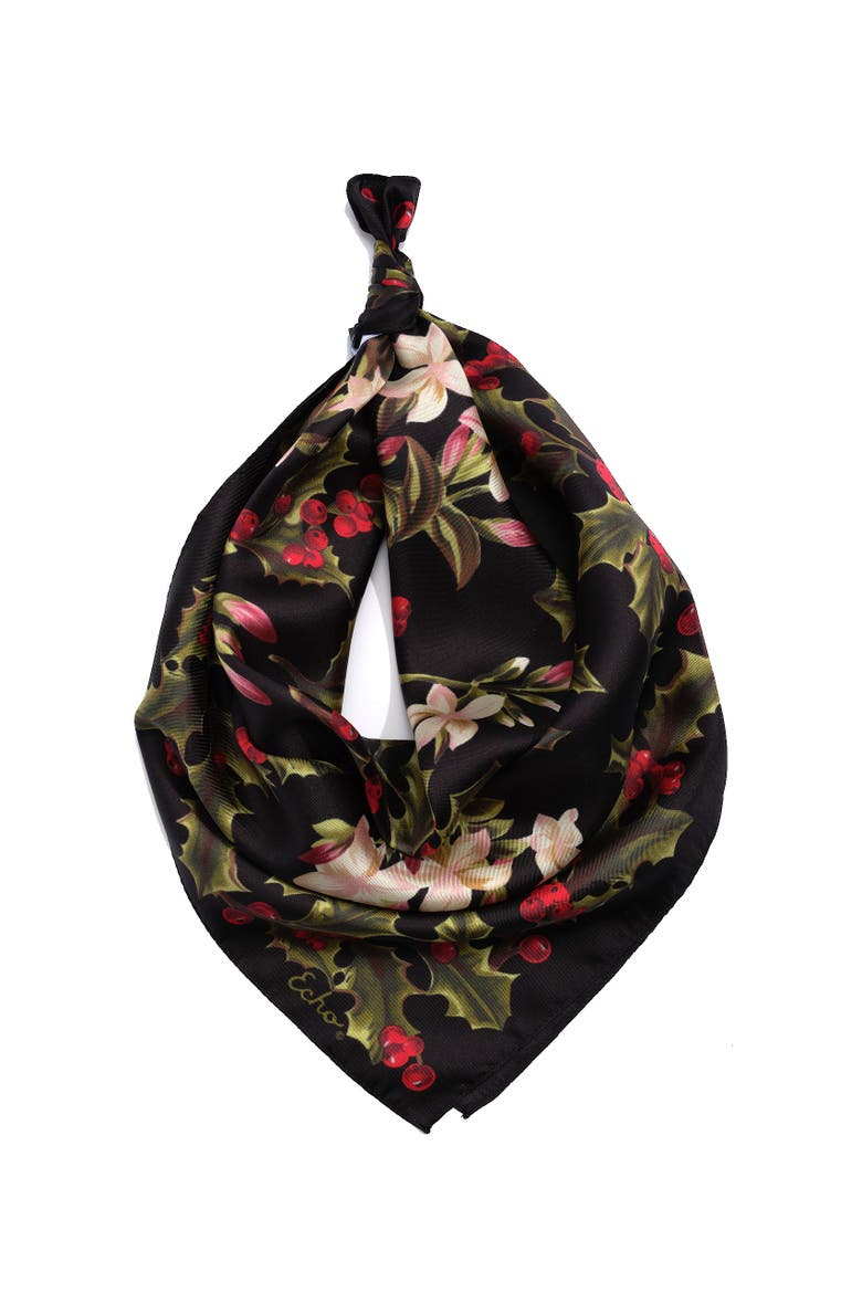 Holly Silk Bandana, Main, color, Black
