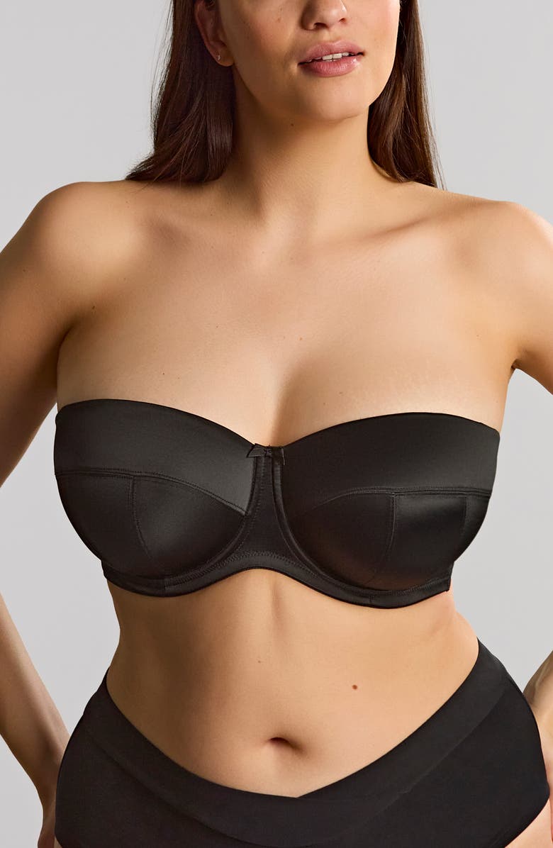 Panache Dana Underwire Strapless Bra, Main, color, Black