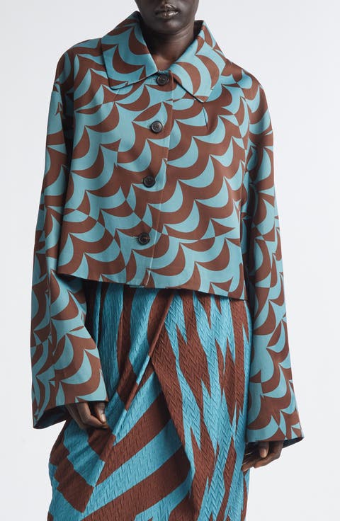 Moon Print Bell Sleeve Jacket