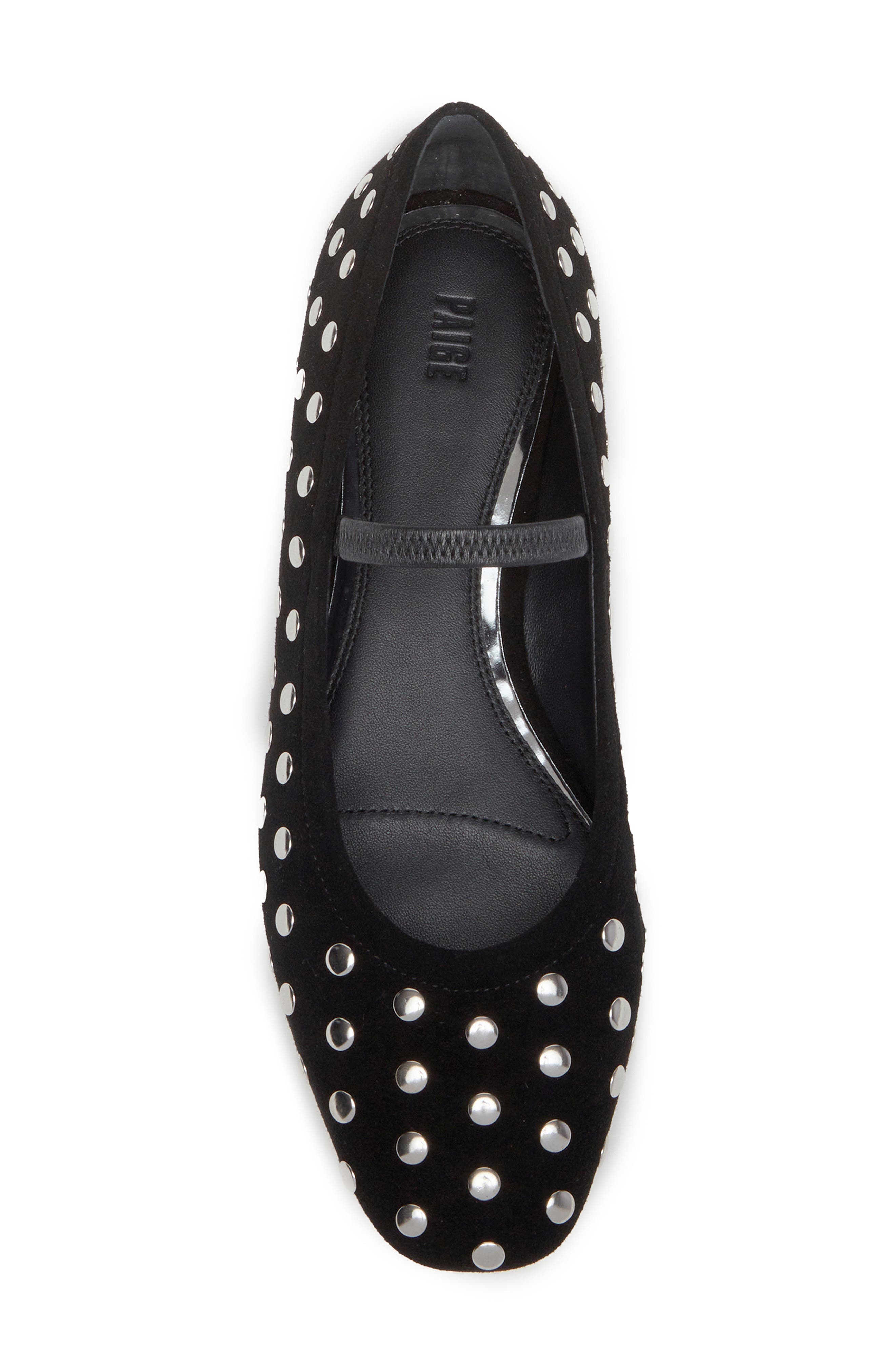 PAIGE Joya Stud Mary Jane Flat, Alternate, color, Black