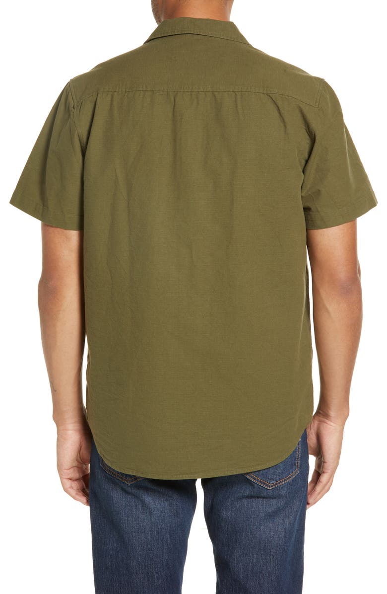 Schott NYC Men's Cotton Ripstop Short Sleeve Button-Up Shirt, Alternate, color, 