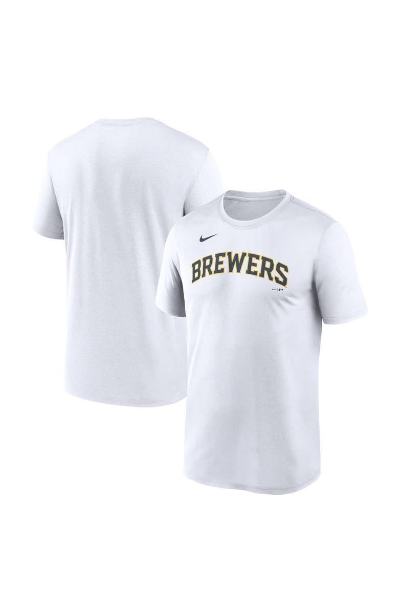Nike Men's Nike White Milwaukee Brewers New Legend Wordmark Dri-FIT T-Shirt, Main, color, White