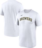 Nike Men's Nike White Milwaukee Brewers New Legend Wordmark Dri-FIT T-Shirt