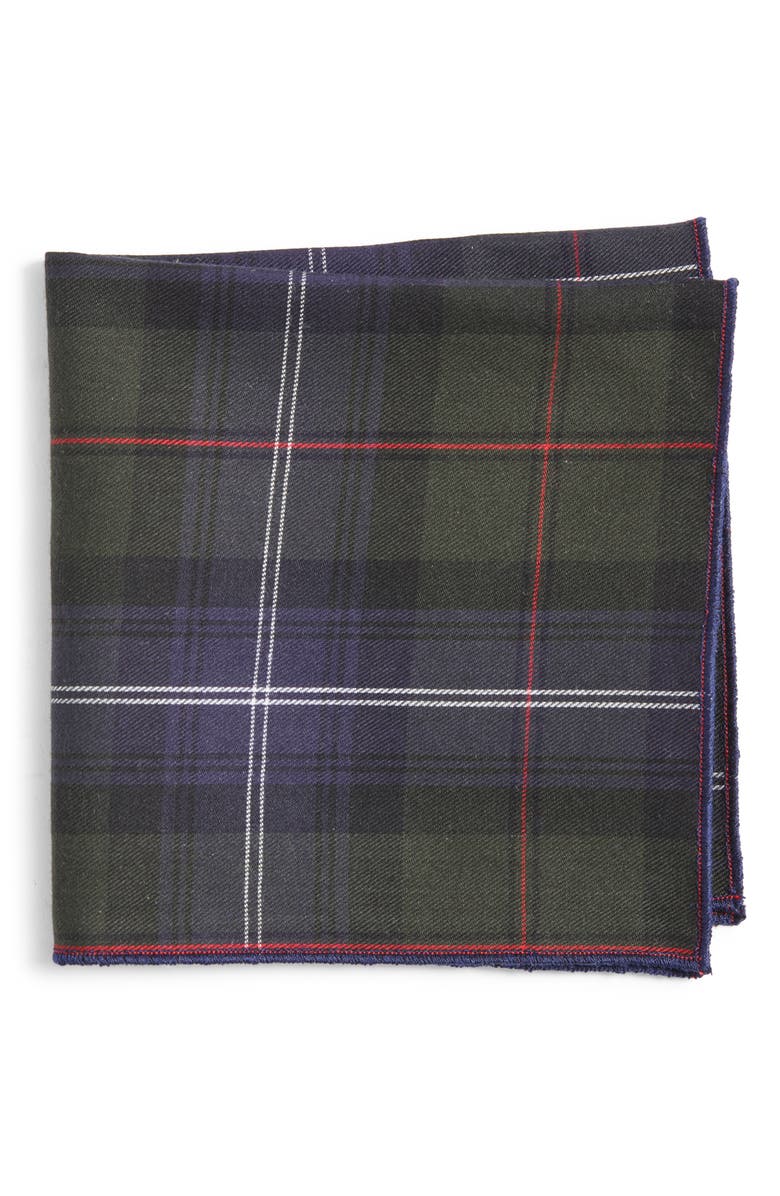 CLIFTON WILSON Plaid Cotton Pocket Square, Main, color,