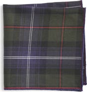 CLIFTON WILSON Plaid Cotton Pocket Square