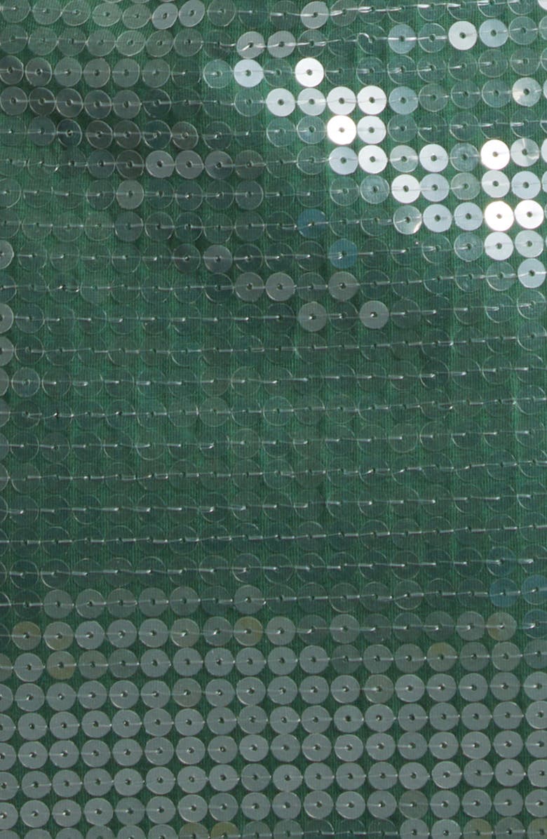 CONNER IVES Long Sleeve Sequin Jersey Minidress, Alternate, color, Green