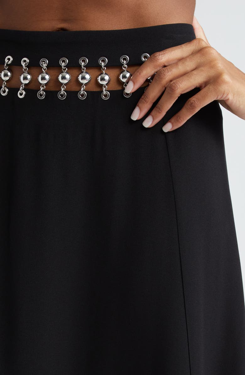 Rabanne Cutout Waist Jersey Skirt, Alternate, color, 