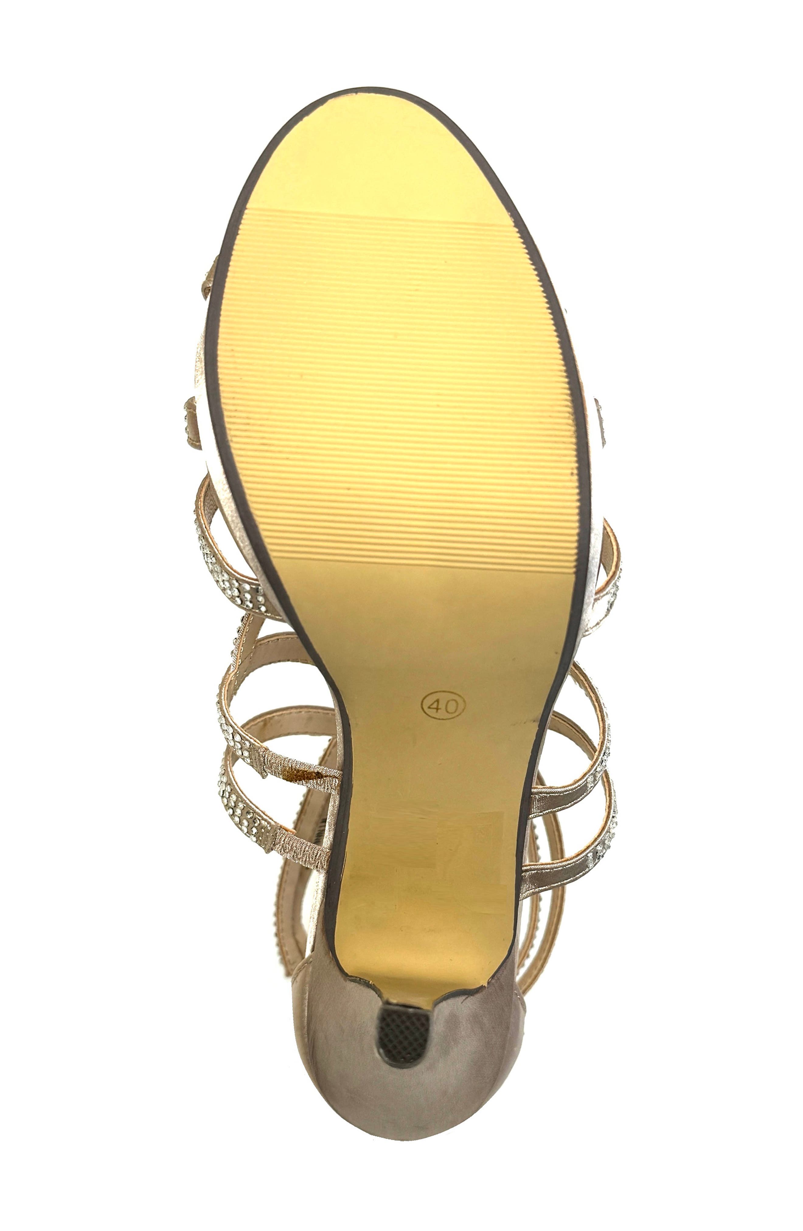 LADY COUTURE Strappy Rhinestone Sandal, Alternate, color, Champagne