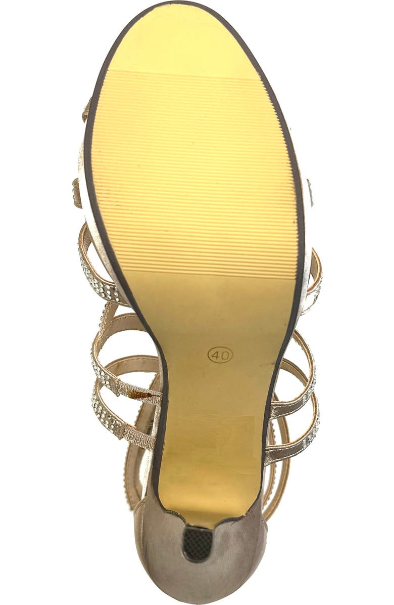 LADY COUTURE Strappy Rhinestone Sandal, Alternate, color, Champagne