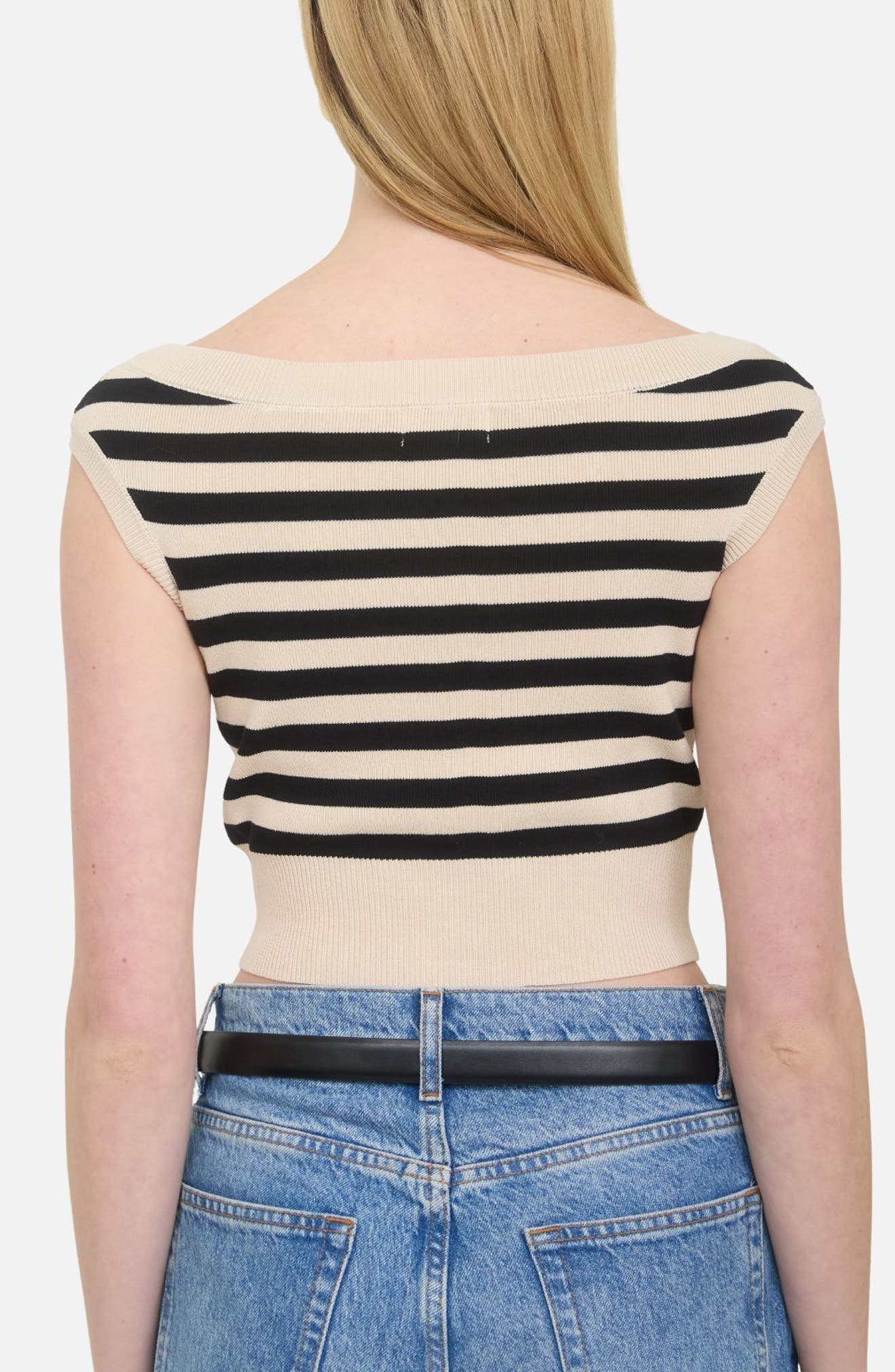 Off-the-Shoulder Knit Crop Top - image 2