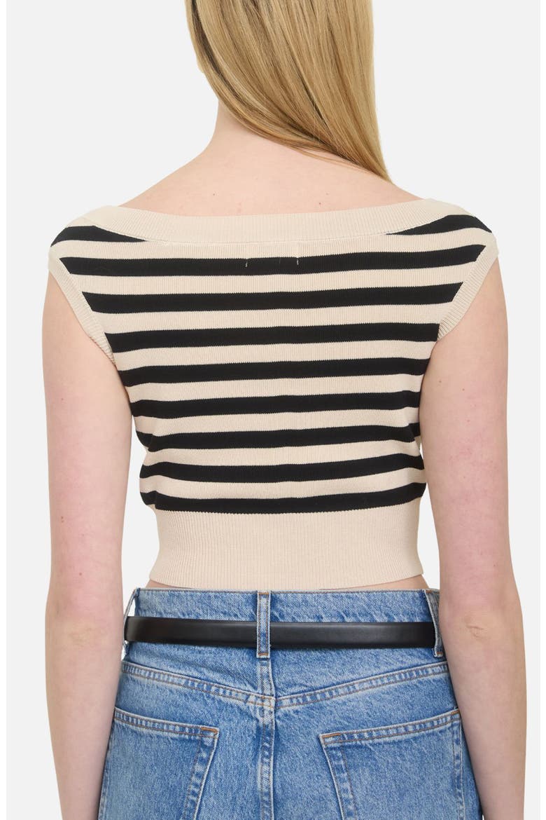 Off-the-Shoulder Knit Crop Top, Alternate, color, BLACK